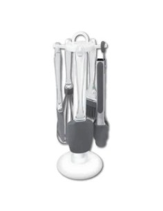 Set Utensilios Silicona X5 + Base Colgante Hudson Uts115g Hud01