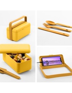 Lunchera Bauletto C/cubiertos + Porta Celular Col. Surt. Bzp01 (b1)