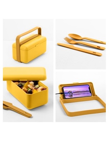 Lunchera Bauletto C/cubiertos + Porta Celular Col. Surt. Bzp01 (b1)