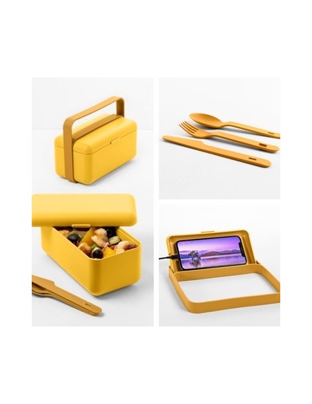 Lunchera Bauletto C/cubiertos + Porta Celular Col. Surt. Bzp01 (b1)