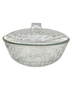 Ensaladera 24cm Vidrio C/tapa Labrada En Caja Bls954/bb Pk01