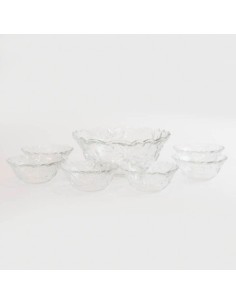 Set Ensaladera + 6 Compoteras Vidrio Red. En Caja Ns085327 Pk01