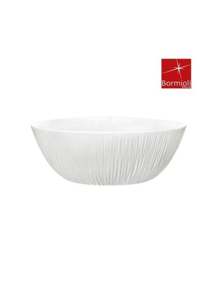 Ensaladera 23cm Vidrio Templado Labrado Rayas Bormioli Rocco Coconut 422314 Cr02