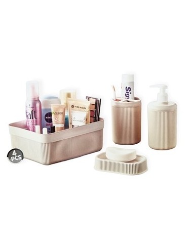 Set Bano Organizador Jabonera+disp. 4pzas Raya B4861 Dec01