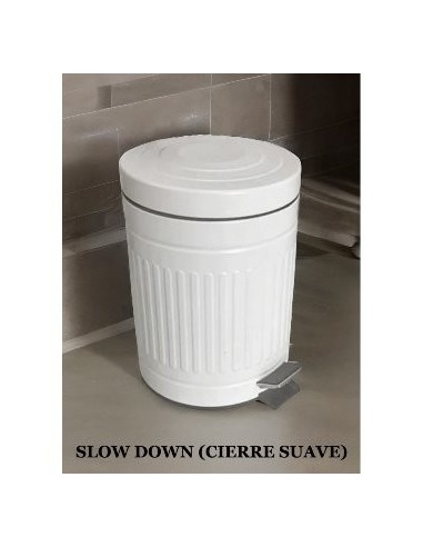 Recipiente Residuos 3lt Acero Blanco C/pedal 500016 Bar02