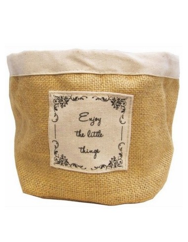 Cesto Arpillera /tusor C/detalle 15cm Diam. 1708-99 Vh01 (m)