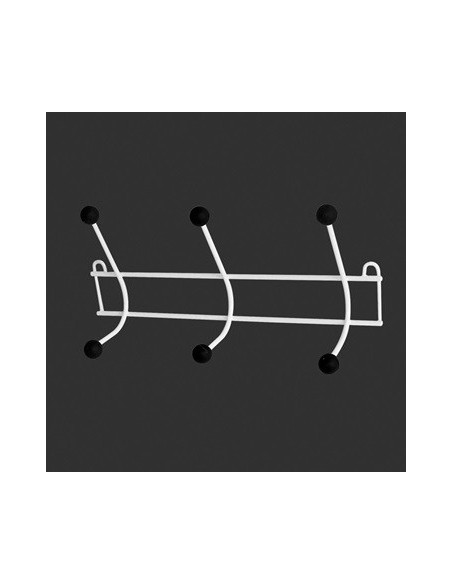 Perchero X6 Expoxi Negro P/pared 8706 Luv01 (b12)