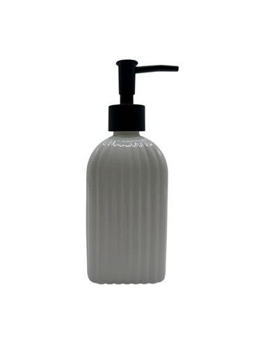 Dispenser Jabon Liq Bco Acanalado C/tapa Negra Jc-400 Cds