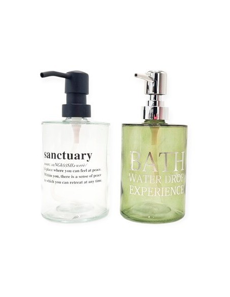 Dispenser Jabon.liq. 8x17cm Vidrio Verde/transp Dp2 Dp3 Gal01