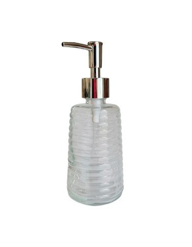 Dispenser Jabon Liq 19x8cm Vidrio Labrado Rayas 25602633 Tal01