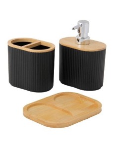 Set De Bano X3 Pzas Tapa Bambu Ba4063 Vgo01