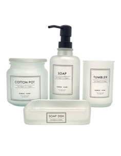 Set Bano X4 Pzas Vidrio Esmerilado Dp14  Gal01