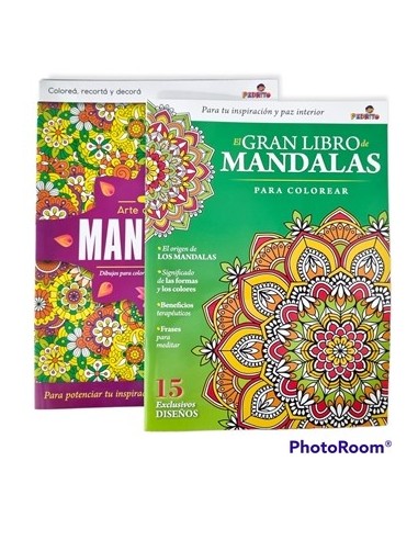 Libro Grande Mandalas 23x31 Mod. Surt. P/colorear Pedrito