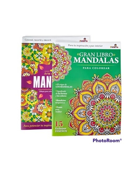 Libro Grande Mandalas 23x31 Mod. Surt. P/colorear Pedrito