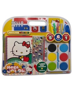 Libro P/pintar En Blister Hello Kitty C/ Acuarelas + Stikers + Marcadores 6332 Ev01