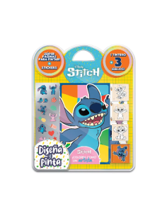 Libro P/pintar + Stickers + Tintero + 3 Sellos Kitty/stitch En Blister 6109/6308 Ev01