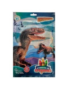 Libro P/pintar Sobre Diversion  C/crayones Unicornio-dinosaurio 0005 Och01