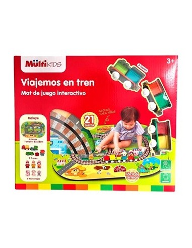 Alfombra 87x58cm Didactica 21pzas Viajemos En Tren 92150 Bm01