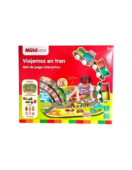 Alfombra 87x58cm Didactica 21pzas Viajemos En Tren 92150 Bm01
