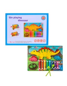 Xilofon C/rompecabezas De Madera Dino 24914 Col01