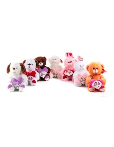 Animales Sentados 25cm C/remera Frase 51778 Ros01