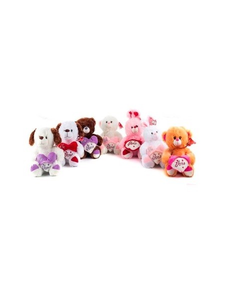 Animales Sentados 25cm C/remera Frase 51778 Ros01