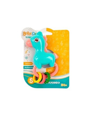 Sonajero Caballo C/3 Anillos Blister Babygus 55183 Seb01