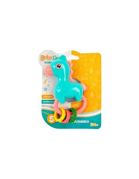 Sonajero Caballo C/3 Anillos Blister Babygus 55183 Seb01