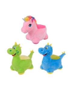 Puff 44cm Animales Peluche Unicornio-dinosaurio-chanchito 13110 Wd02