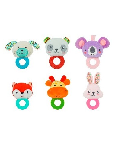 Sonajero 13cm C/mordillo Animales Surt. Wt3025 509592 56566-57274-58521-58530-58518 Wd02