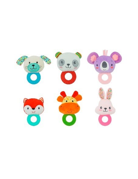 Sonajero 13cm C/mordillo Animales Surt. Wt3025 509592 56566-57274-58521-58530-58518 Wd02