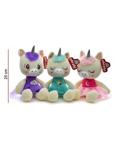Unicornio 25cm Sentado C/pollera Tul 1640 Phi Phi