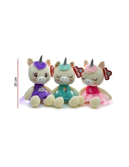 Unicornio 25cm Sentado C/pollera Tul 1640 Phi Phi