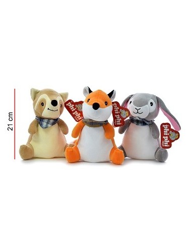 Animales 21cm C/bandana Zorro/conejo/zuricata 1673 Phi Phi