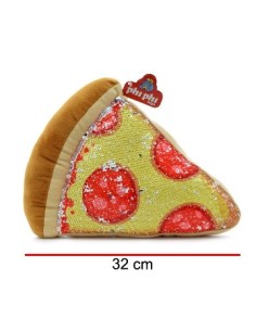 Almohada 30cm Porcion De Pizza C/lentejuelas 7971 Phi Phi