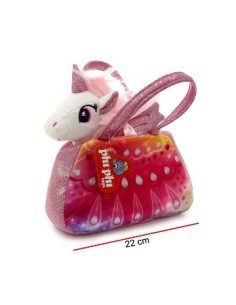 Cartera 18cm C/ Peluche Unicornio P/pasear 7923 Phi Phi