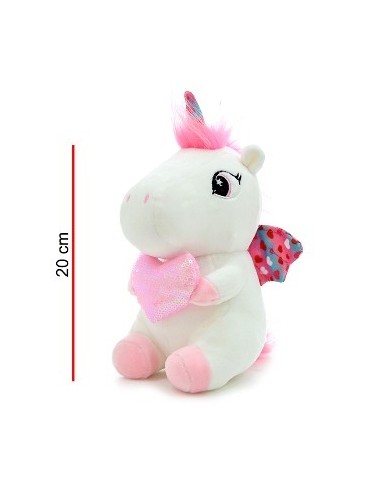 Unicornio 24cm Sentado C/corazon Rosa 8048 Phi Phi (e)