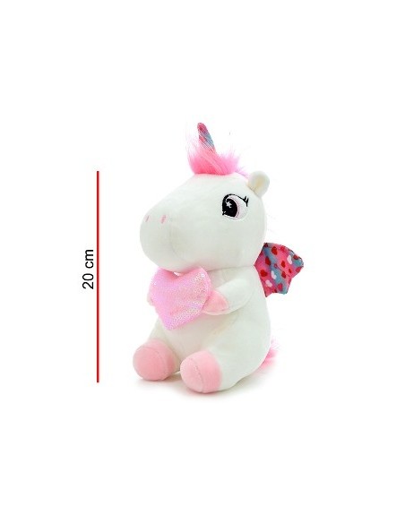 Unicornio 24cm Sentado C/corazon Rosa 8048 Phi Phi (e)