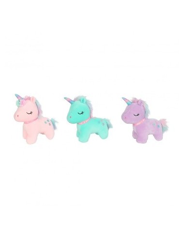 Unicornio 24cm C/flores Bordados Pelo Color 80866 Wd02