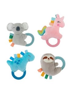 Sonajero 17cm Unicornio Dinosaurio Koala Rosa/celeste/gris C/mordillo 110418 59022 Wd02