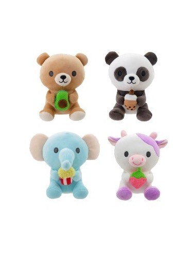 Peluche 19cm C/alimento Elefante Oso Oso Panda Vaca 850665.7.5 Wd02