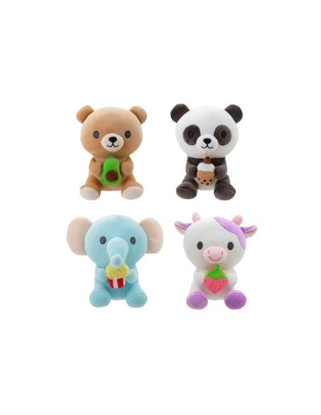 Peluche 19cm C/alimento Elefante Oso Oso Panda Vaca 850665.7.5 Wd02