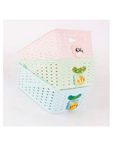 Canasto Plast. 25x18cm Trenzado Infantil Ns371454 Pk01