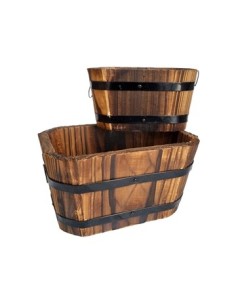 Canasto 21x12  Madera C/asa Metal Deco Pk01