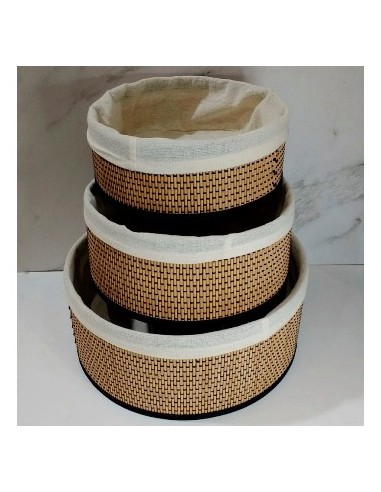 Canasto 24x12cm Red.bambu/lienzo Pcu01