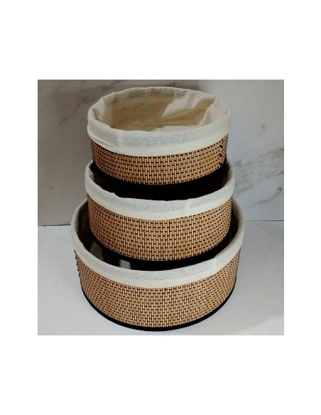 Canasto 24x12cm Red.bambu/lienzo Pcu01
