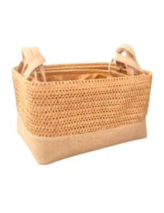 Canasto 30x21cm Rect. C/asa Hilo Arroz/algodon  Beige/vison Ca5316/ca5319 Pk01