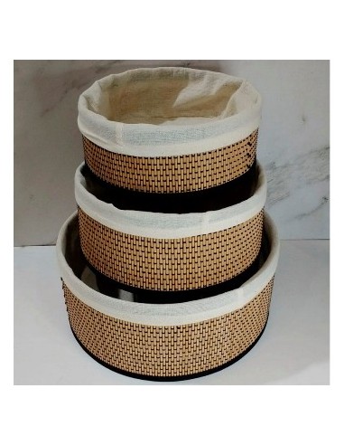 Canasto 21x12cm Red.bambu/lienzo Pcu01