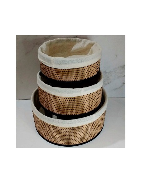 Canasto 21x12cm Red.bambu/lienzo Pcu01