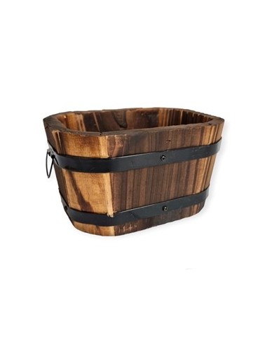 Canasto 18x10  Madera C/asa Metal Deco Pk01